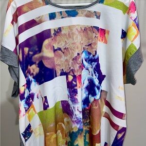 Apt. 9 Vibrant Floral Graphic Short Sleeve Top
